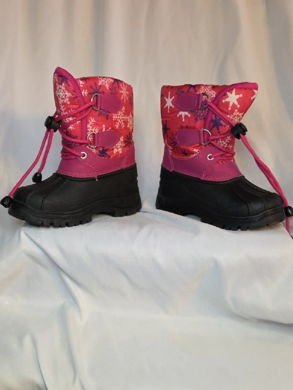 Kids Pink Snow Boots - Insulated Winter Rain & Snow Boots